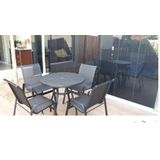 Jogo Conjunto De Mesa 4 Cadeira Lótus Aluminio De Piscina