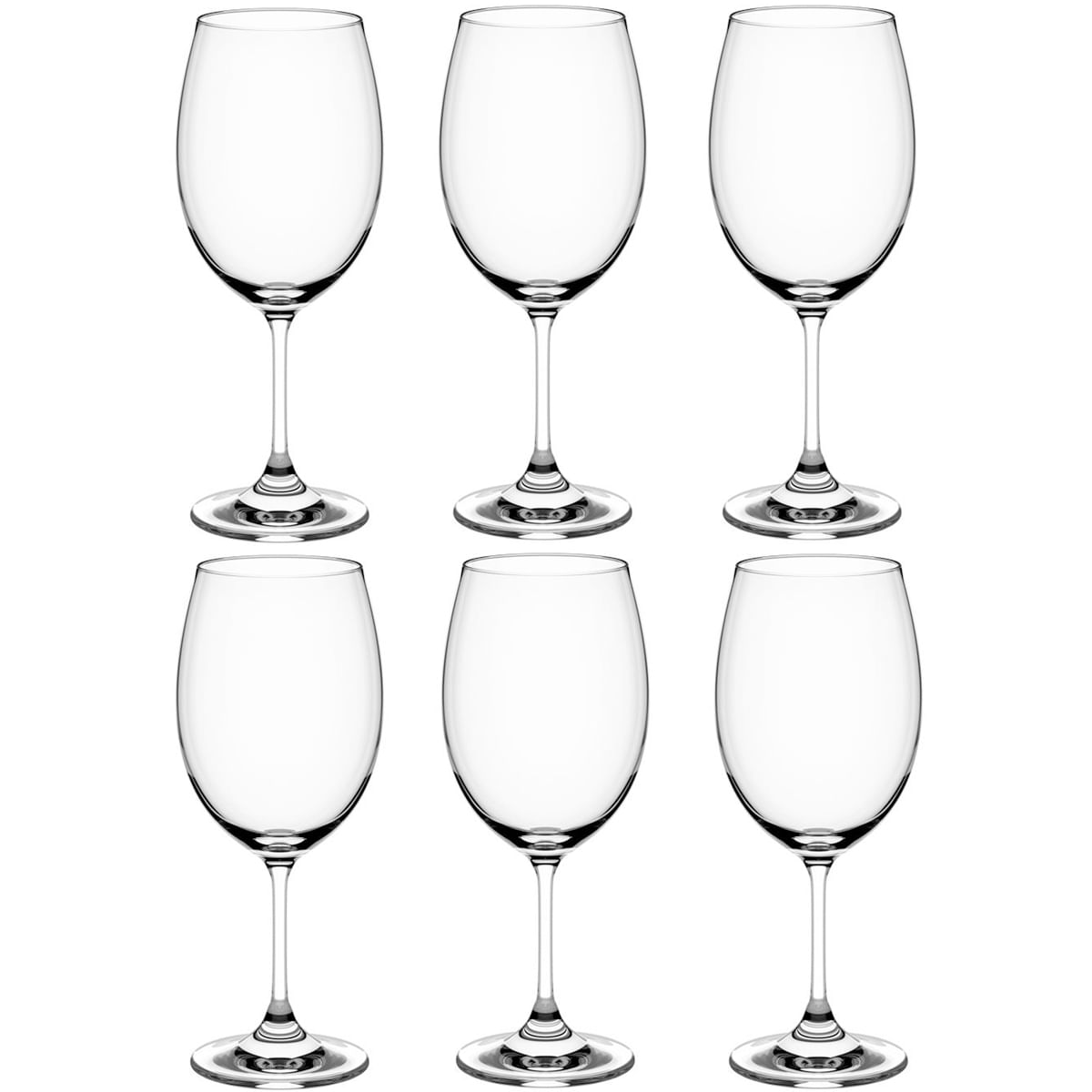 Jogo De Taças De Vinho Cristal 6 Peças Taças Para Vinho 450ml Transparente Sense