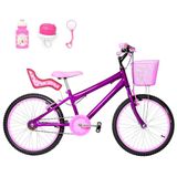 Bicicleta Infantil Feminina Aro 20+kit Passeio E Cadeirinha