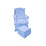 Poltrona de Amamentação com Balanço e Puff Letícia Azul Bebê - Phoenix