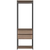 Closet Modulado 60x45x183cm 3 Prateleiras 2 Gavetas 1 Cabideiro Prodecor Em Mdp Montana E Preto