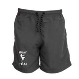 Short Masculino Tactel Muay Thai Treino Conforto Academia Cinza G