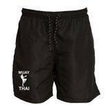 Short Masculino Tactel Muay Thai Treino Conforto Academia Preto G