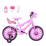 Bicicleta Infantil Aro 16 Nylon E Cadeirinha Rosa