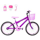 Bicicleta Infantil Aro 20 Aero Violeta E Rosa
