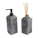 Kit Banheiro Bancada Lavabo Luxo Em Pedra Sabão N03 Prata