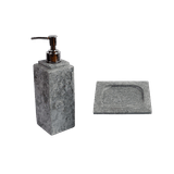 Kit Banheiro Bancada Lavabo Luxo Em Pedra Sabão N02 Prata