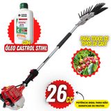 Derriçador De Café Kawashima Á Gasolina Motor M260-ps 26cc 2t Com Braço De 110mm E Mãozinha De Garra Dupla Pro 2 + 01 Óleo Castrol Stihl Lubrificante