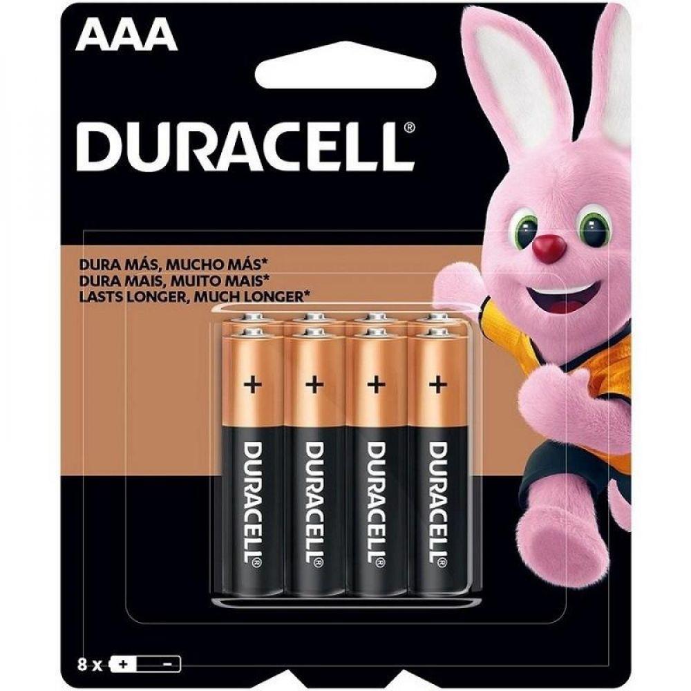 Pilha Duracell Alcalina Aaa 1,5v Pequena Com 8 Unidades