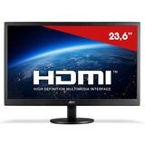 Monitor Led 23 Aoc M2470swh2 23,60 Led 1920x1080 Full Hd Wide Com Vga  e Hdmi Preto