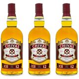 Whisky Chivas Regal Blended Scotch 12 Anos   1 Lt   Kit 3 Un