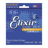 Cordas de Guitarra Elixir NANOWEB Custom Light 009 com Revestimento Nanoweb