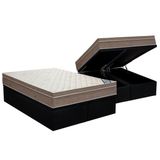 Cama Box Bau King Colchao Molas Ortobom Superpocket Light Saude Base Crc Suede Black 186x198