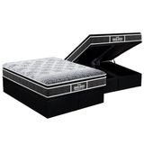 Cama Box Bau King Colchao Ortopedico Probel D28 Ep Guarda Costas Promiddle Plus Pillow Top Base Crc Suede Black 193x203