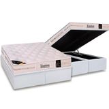 Cama Box Bau Queen Colchao Molas Ensacadas Castor Pocket Kingdom Aloe Vera Base Crc Courano White 158x198