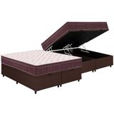 Cama Box Bau Queen Colchao Ortopedico Ortobom D28 Ep Airtech 60 Base Crc Linhao Brown 158x198x18