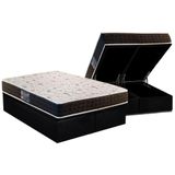 Cama Box Bau King Colchao Ortopedico Anjos D28 Ag65 Pantanal Base Crc Suede Black 193x203