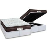 Cama Box Bau Queen Colchao Molas Ensacadas Probel Masterpocket Prodormir Evolution Base Crc Courano White 158x198