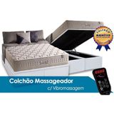 Cama Box Bau King Colchao Molas Masterpocket Ensacadas Anjos C Vibro Massagem Commodite Base Crc Courano White 193x203