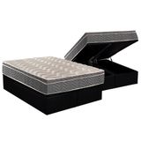 Cama Box Bau Queen Colchao Ortopedico Paropas D45 Ep Confort Mega Firme Base Crc Suede Black 158x198