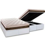 Cama Box Bau King Colchao Molas Masterpocket Ensacadas Plumatex Personalle Base Crc Courano White 193x203