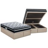 Cama Box Bau Queen Colchao Espuma D33 Probel Ep Prodormir Advanced Tech1500 Plus Base Crc Suede Clean 158x198