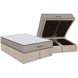 Cama Box Bau King Colchao Espuma Orthoflex D45 Genova Base Crc Suede Clean 193x203