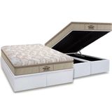 Cama Box Bau Queen Colchao Espuma Probel D33 Ag65 Guarda Costas Extreme Resistence Pillow Top Base Crc Courano White 158x198