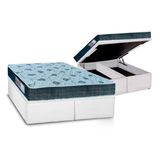 Cama Box Bau King Colchao Espuma D45 Orthoflex Ep Cecina Base Crc Courano White 193x203