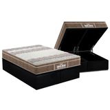 Cama Box Bau Queen Colchao Ortopedico Probel D33 Ep Guarda Costas Prointense Plus Base Crc Suede Black 158x198