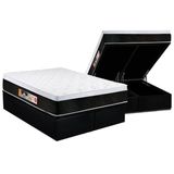 Cama Box Bau King Colchao Espuma Castor D45 Black E White Air Euro Pillow Base Crc Courano Black 193x203