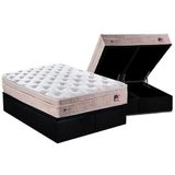 Cama Box Bau Queen Colchao Molas Plumatex Masterpocket Ensacadas Miami Base Crc Suede Black 158x198