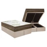 Cama Box Bau Queen Colchao Molas Superpocket Ensacadas Ortobom Gold Ultra Gel Base Crc Suede Clean 158x198