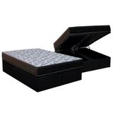 Cama Box Bau Queen Colchao Ortopedico Ortobom D33 Ep Iso 100 Ultra Firme Base Crc Courano Black 158x198