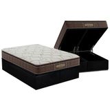 Cama Box Bau Queen Colchao Ortopedico Probel Guarda Costas Extra Firme Base Crc Suede Black 158x198