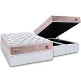 Cama Box Bau King Colchao Molas Masterpocket Ensacadas Sealy Miami Base Crc Courano White 193x203