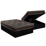 Cama Box Bau Queen Colchao Espuma Paropas D28 Ep Pasquale Base Crc Suede Black 158x198