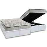 Cama Box Bau Queen Colchao Espuma Anjos D33 Orthosono Pillow Top Base Crc Courano White 158x198