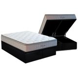 Cama Box Bau King Colchao Molas Kappesberg Masterpocket Ensacadas Elite Base Crc Suede Black 193x203