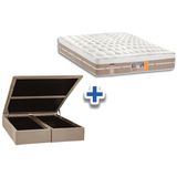 Conjunto - Colchão Castor Pocket Silver Star Air+ Cama Box Baú Bege Queen 158