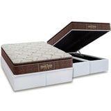 Cama Box Bau Queen Colchao Ortopedico Probel Guarda Costas Extra Firme Base Crc Courano White 158x198