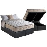 Cama Box Bau Queen Colchao Molas Masterpocket Ensacadas Anjos Confortable Base Crc Suede Gray 158x198