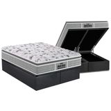 Cama Box Bau Queen Colchao Ortopedico Probel D45 Ep Guarda Costas Proextreme Plus Pillow Top Base Crc Suede Gray 158x198