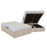 Cama Box Bau Queen Colchao Espuma Herval D28 Ag65 Frontier Base Crc Suede Clean 158x198