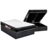 Cama Box Bau Queen Colchao Espuma Castor D33 Black E White Air Euro Pillow Base Crc Suede Gray 158x198