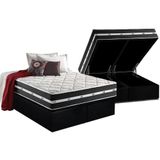 Cama Box Bau Queen Colchao Molas Anjos Masterpocket Ensacadas Classic Base Crc Courano Black 158x198