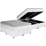 Cama Box Bau King Colchao Molas Herval Masterpocket Ensacadas C1599 Base Crc Courano White 193x203