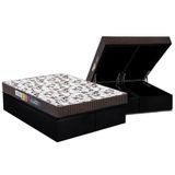 Cama Box Bau Queen Colchao Espuma Polar D33 Perola Base Crc Suede Black 158x198