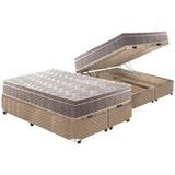 Cama Box Bau Queen Colchao Ortopedico Paropas D33 Ep Confort Ultra Firme Base Crc Suede Clean 158x198