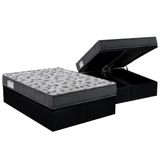 Cama Box Bau Queen Colchao Ortopedico Ortobom D33 Ep Iso 100 Ultra Firme Base Crc Suede Black 158x198